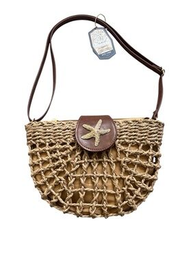 Sun’N’Sand Tan Brown Woven Starfish Shoulder Bag
